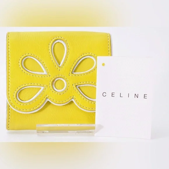 Celine Yellow Floral Vintage Women's Wallet EUC - Picture 2 of 12